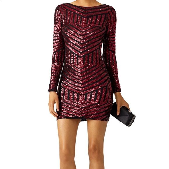berry sequin bodycon dress